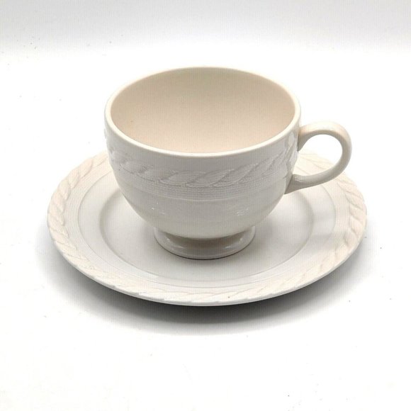 Vintage Ralph Lauren Wedgwood Clearwater Tea Cup Saucer Set 1992 England - Picture 1 of 9